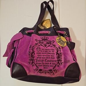 Vintage Y2K Juicy Couture Daydreamer Purple Velour Shoulder Bag